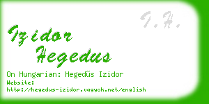 izidor hegedus business card